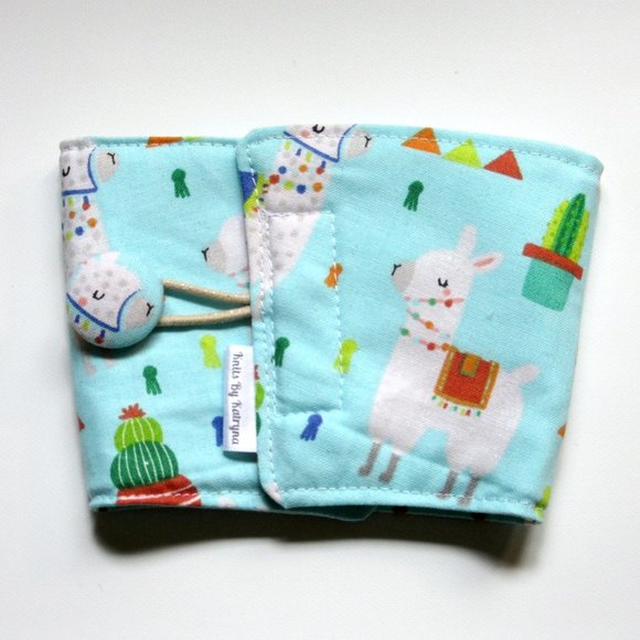 Llama Reusable Fabric Coffee Cozy - Picture 1 of 5